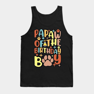 Papaw Of The Birthday Boy Dog Paw Bday Party Celebration Tank Top